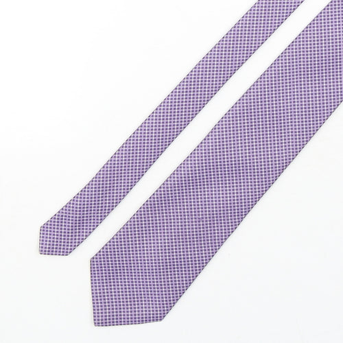 Marks and Spencer Mens Purple Plaids & Checks Polyester Pointed Tie One Size