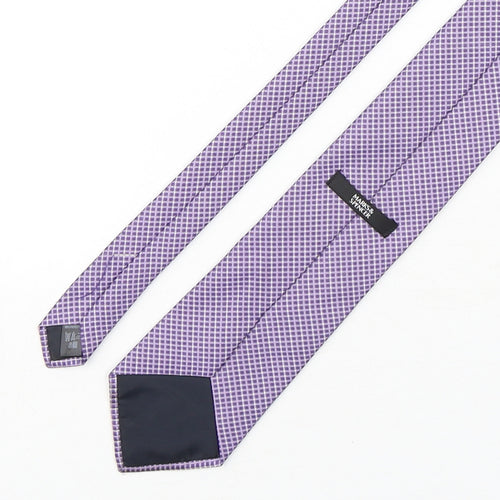 Marks and Spencer Mens Purple Plaids & Checks Polyester Pointed Tie One Size