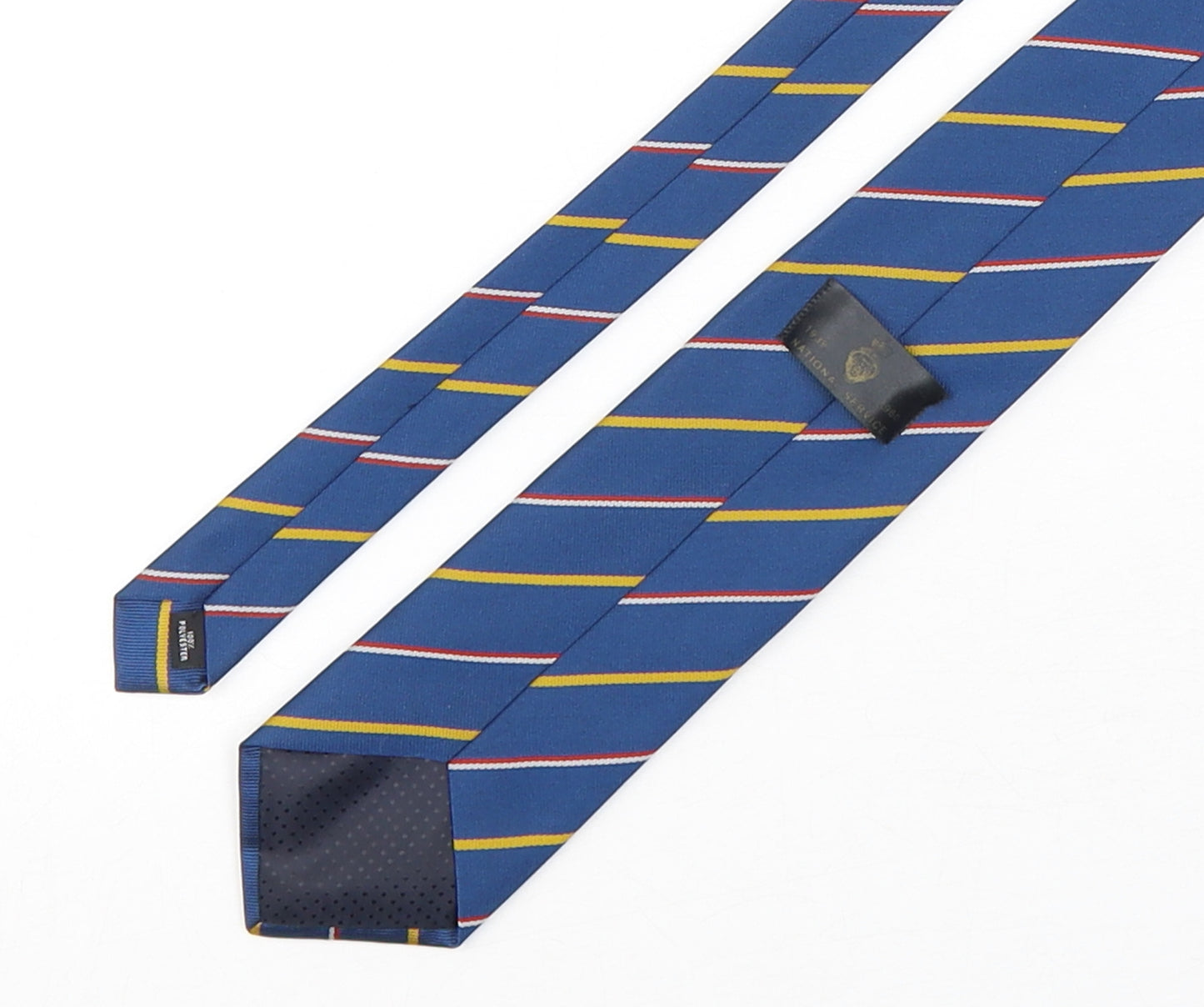 National Service Mens Multicoloured Striped Polyester Pointed Tie One Size