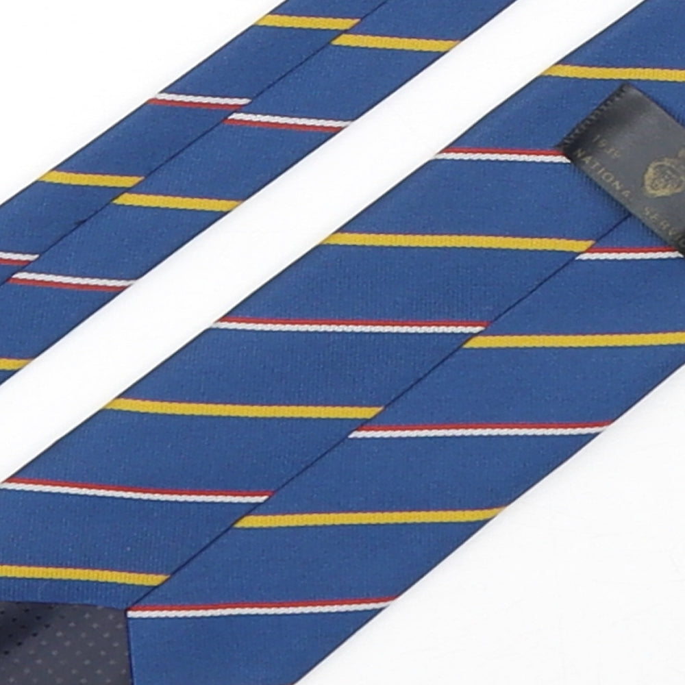 National Service Mens Multicoloured Striped Polyester Pointed Tie One Size
