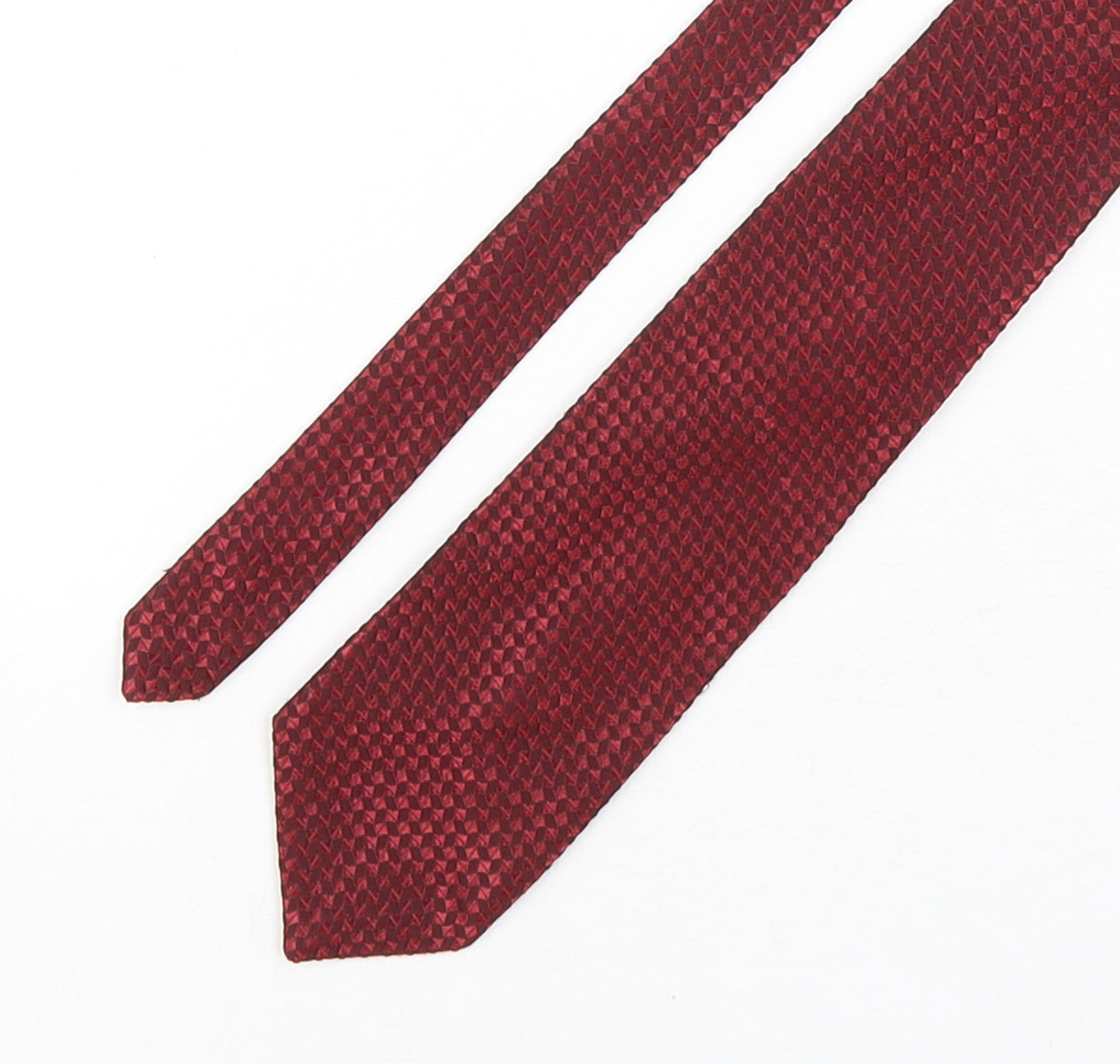 Debenhams Mens Red Geometric Polyester Pointed Tie One Size