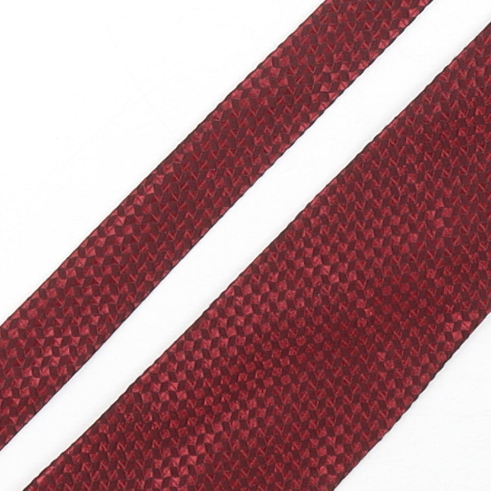 Debenhams Mens Red Geometric Polyester Pointed Tie One Size