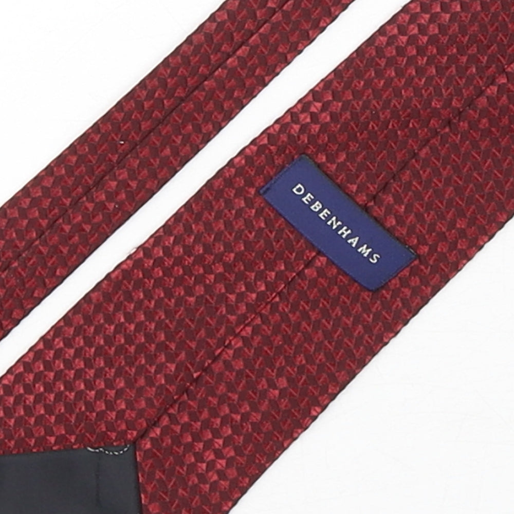 Debenhams Mens Red Geometric Polyester Pointed Tie One Size