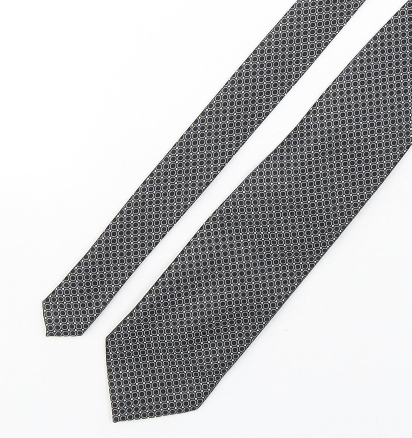 Thomas Nash Mens Black Polka Dot Polyester Pointed Tie One Size
