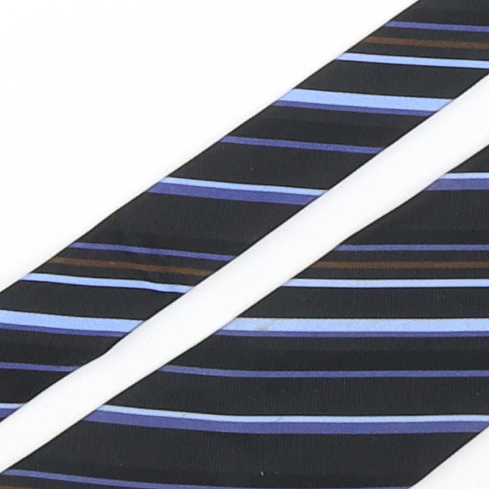 Autograph Mens Multicoloured Striped Silk Pointed Tie One Size