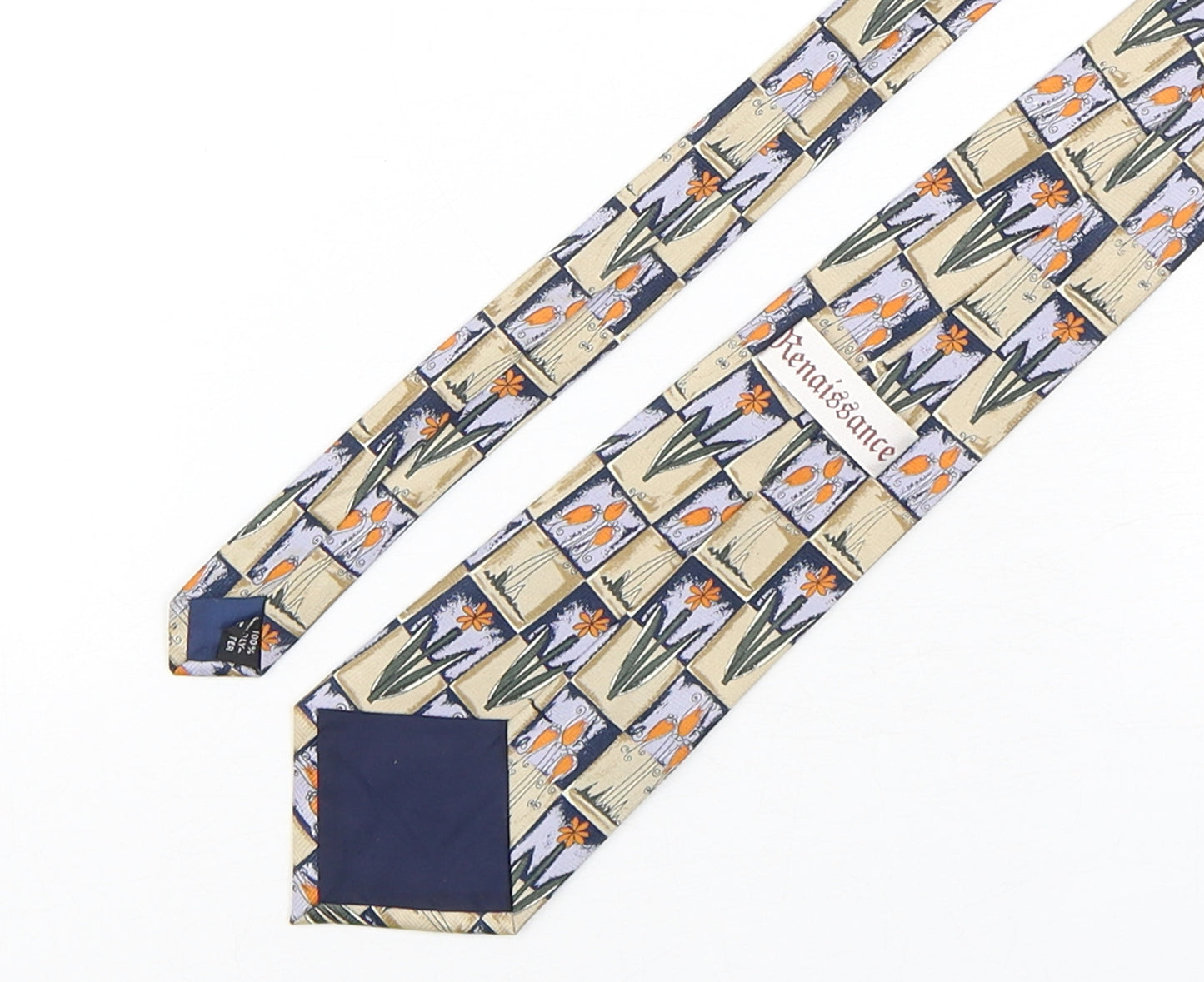 Renaissance Mens Multicoloured Plaids & Checks Polyester Pointed Tie One Size