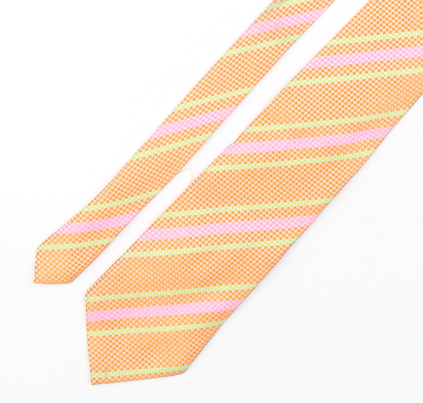 Bellagioseta Mens Multicoloured Striped Silk Pointed Tie One Size