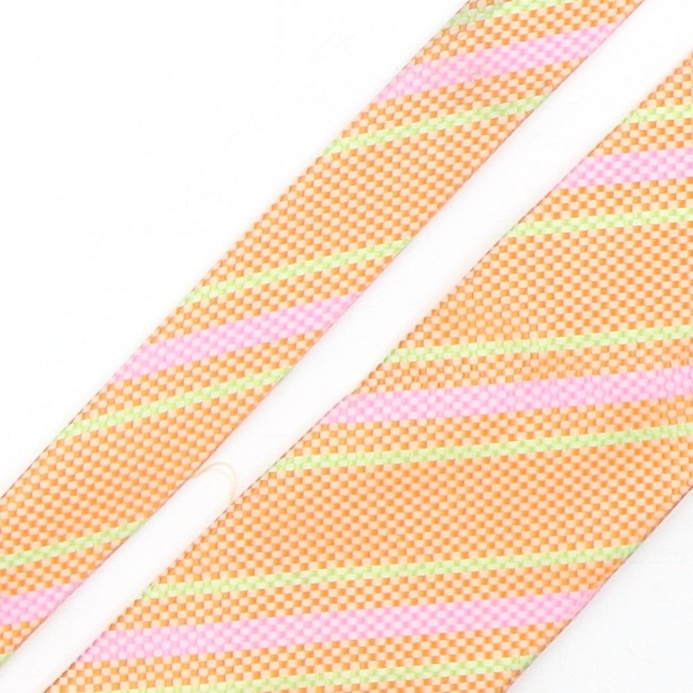 Bellagioseta Mens Multicoloured Striped Silk Pointed Tie One Size