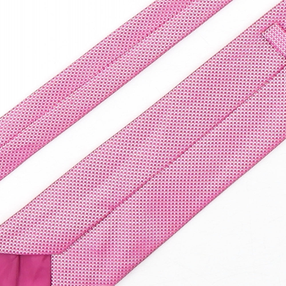 Marks and Spencer Mens Pink Grenadine Polyester Pointed Tie One Size