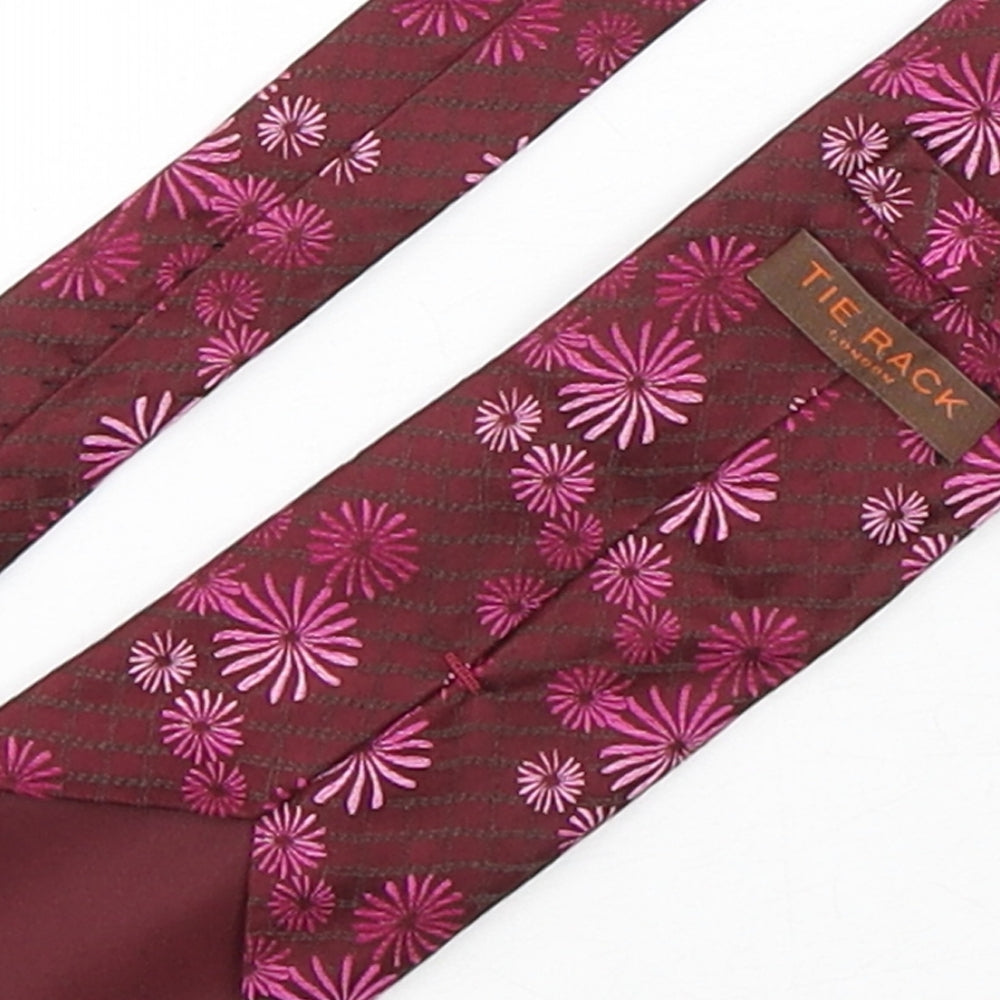 Tie Rack  Mens Purple Floral Silk Pointed Tie One Size