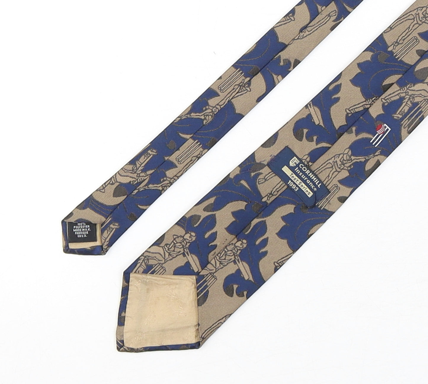 Cornhill Mens Multicoloured Geometric Polyester Pointed Tie One Size - Cricket