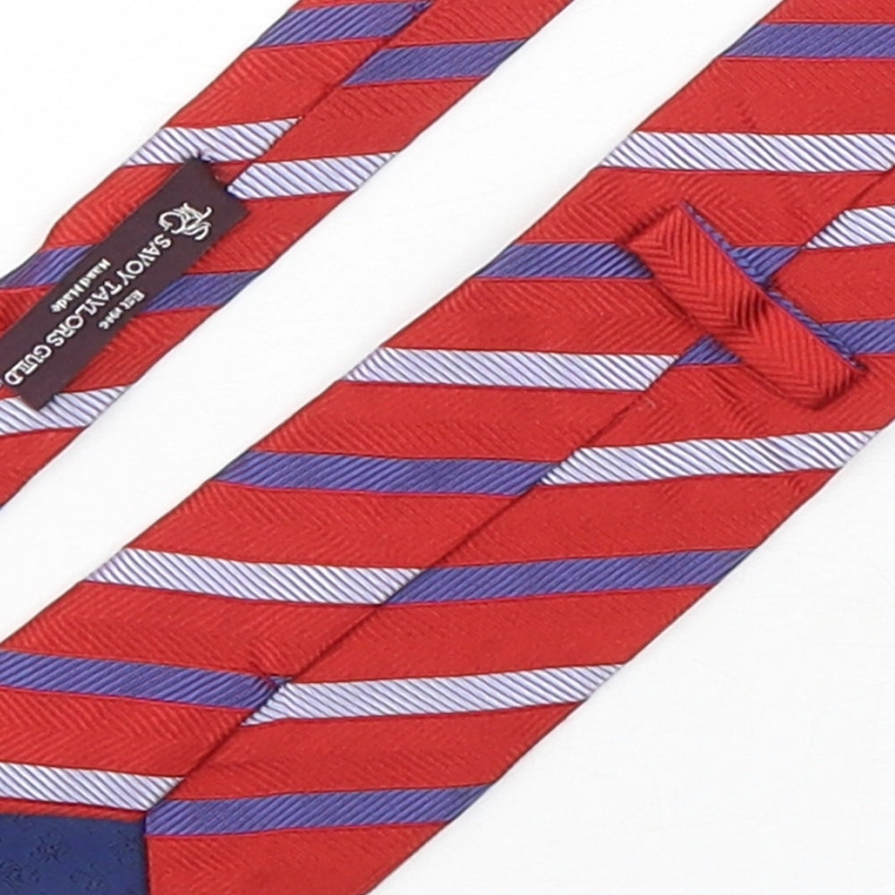 Savoy Taylors Guild Mens Multicoloured Striped Silk Pointed Tie One Size