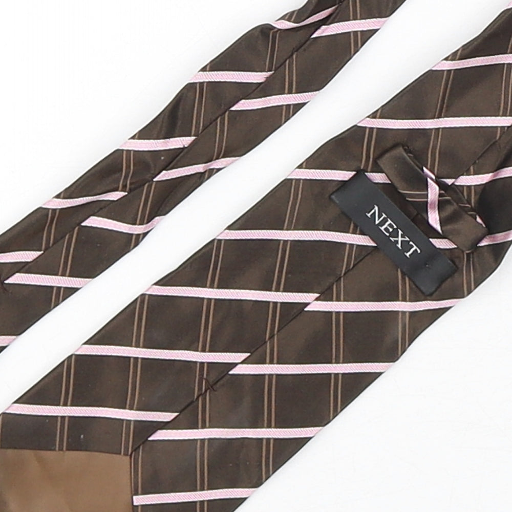 NEXT Mens Multicoloured Plaids & Checks Silk Pointed Tie One Size