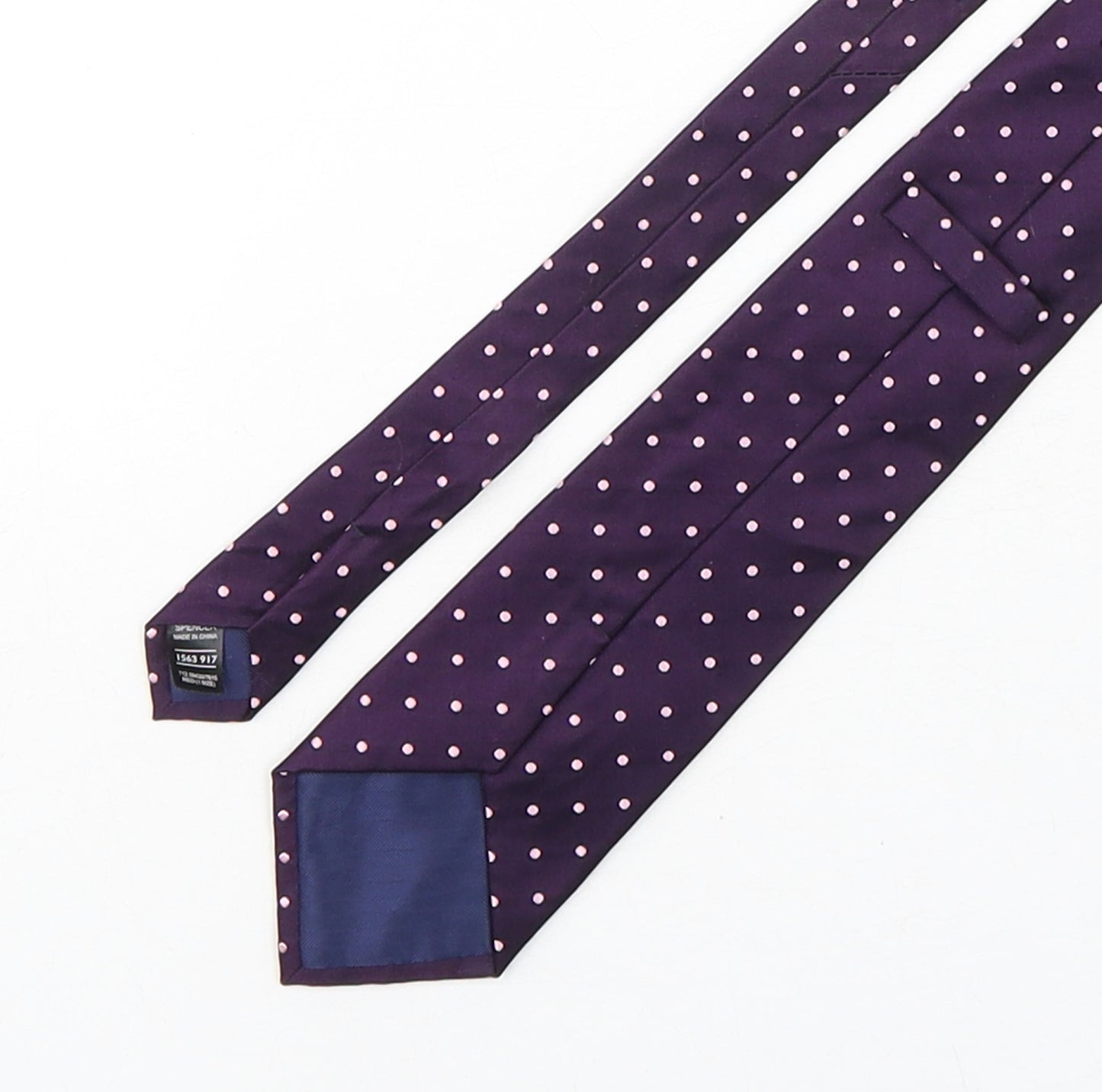 Marks and Spencer Mens Purple Polka Dot Silk Pointed Tie One Size