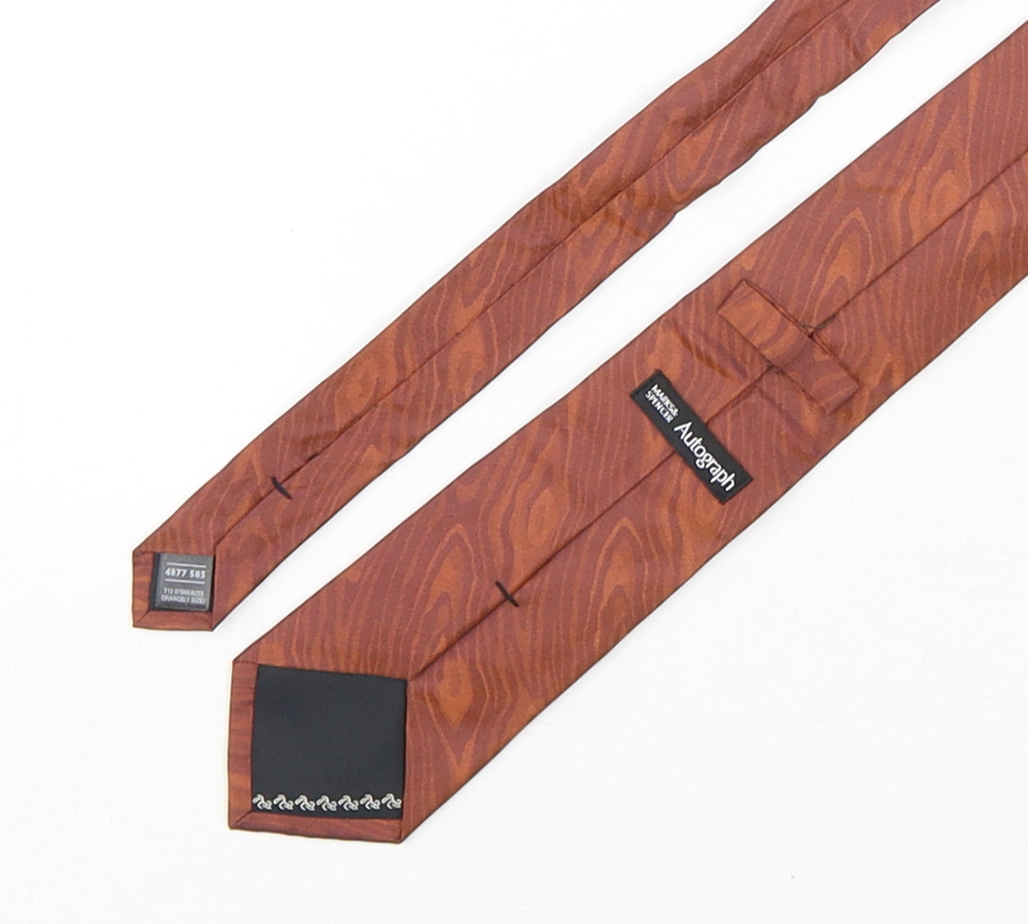 Autograph Mens Bronze Geometric Silk Pointed Tie One Size