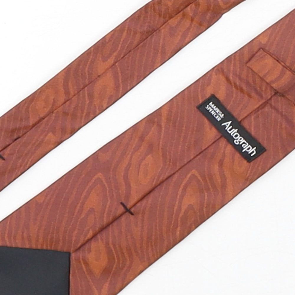Autograph Mens Bronze Geometric Silk Pointed Tie One Size