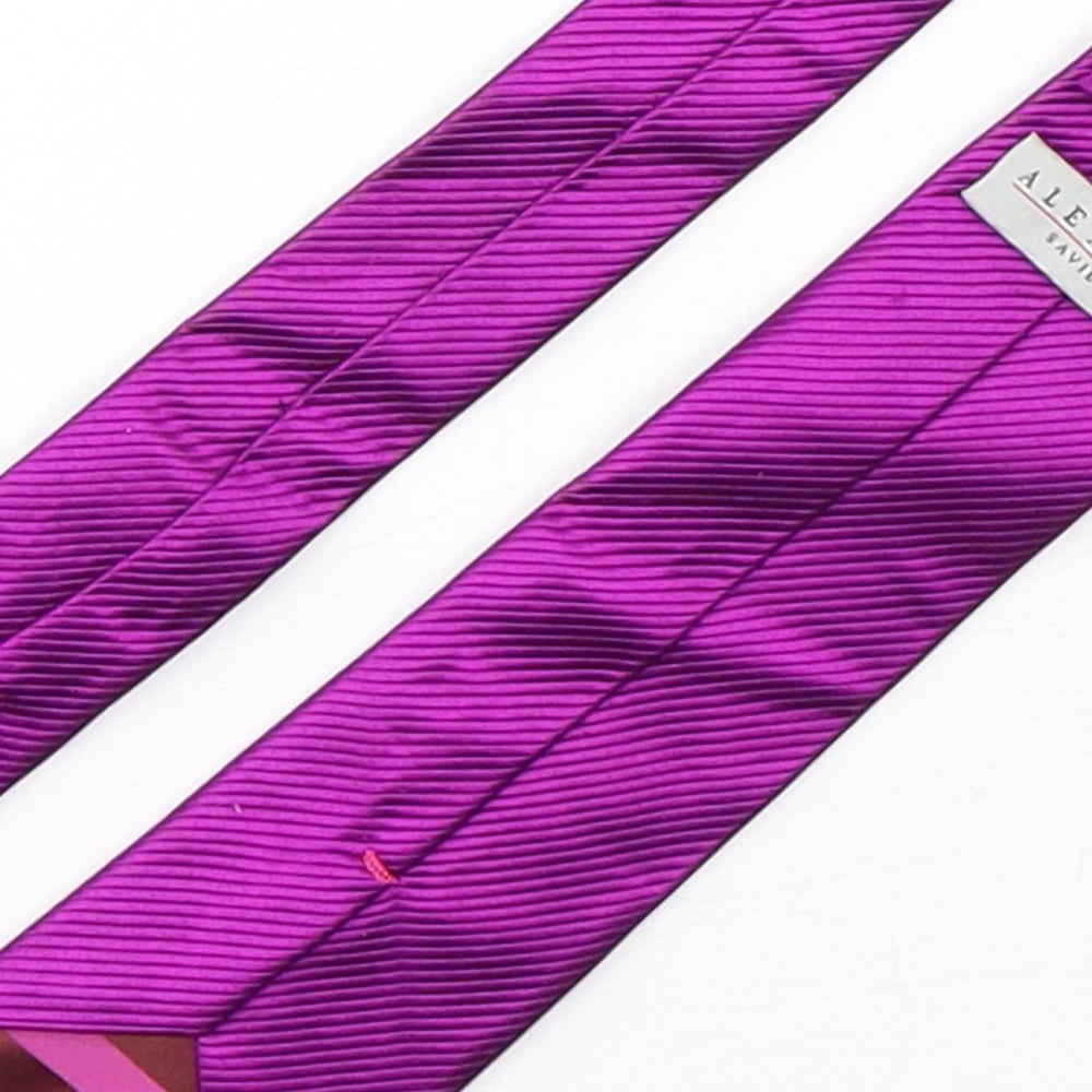 Alexandre Mens Purple  Silk Pointed Tie One Size