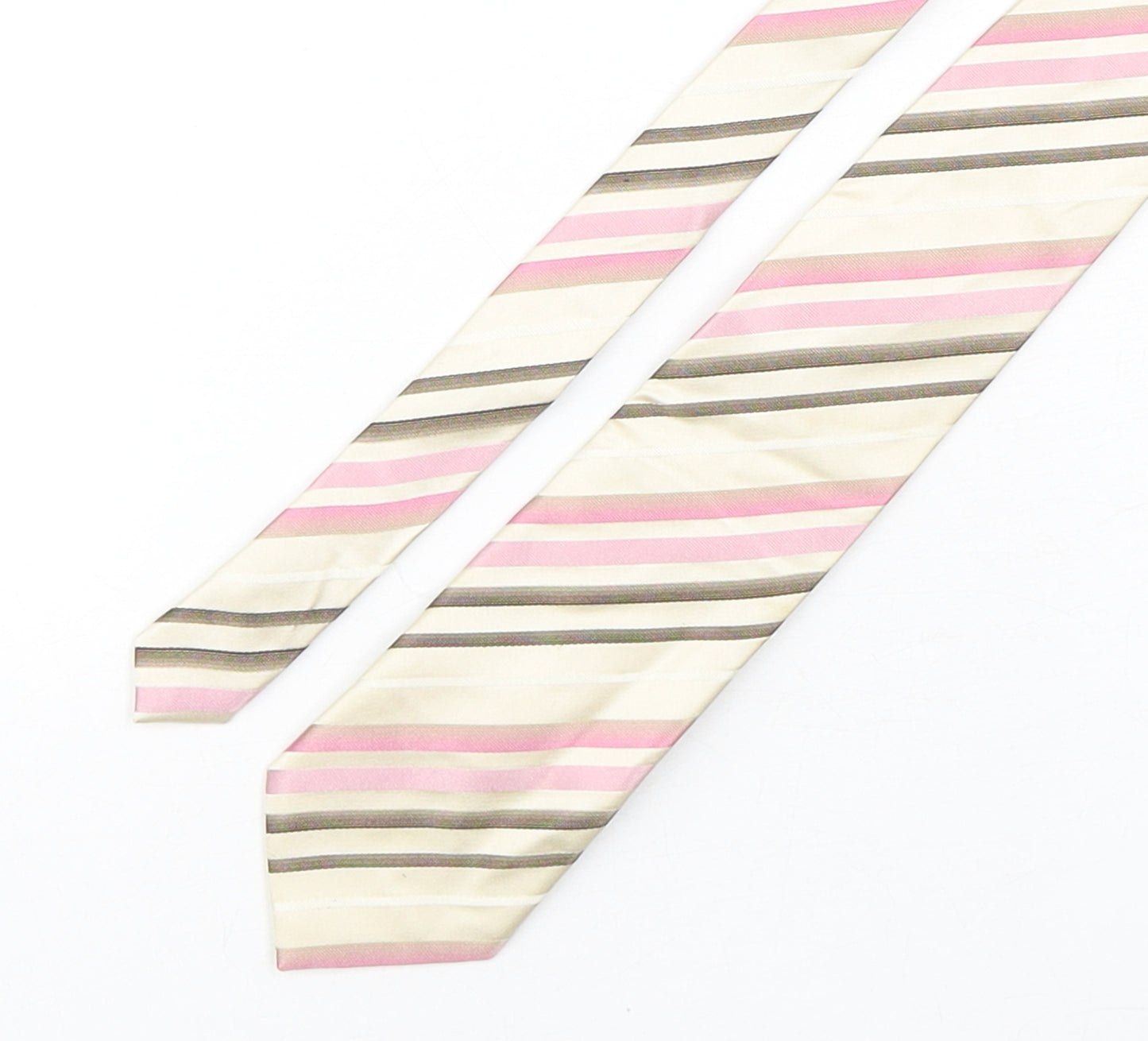River Island Mens Multicoloured Striped Silk Pointed Tie One Size
