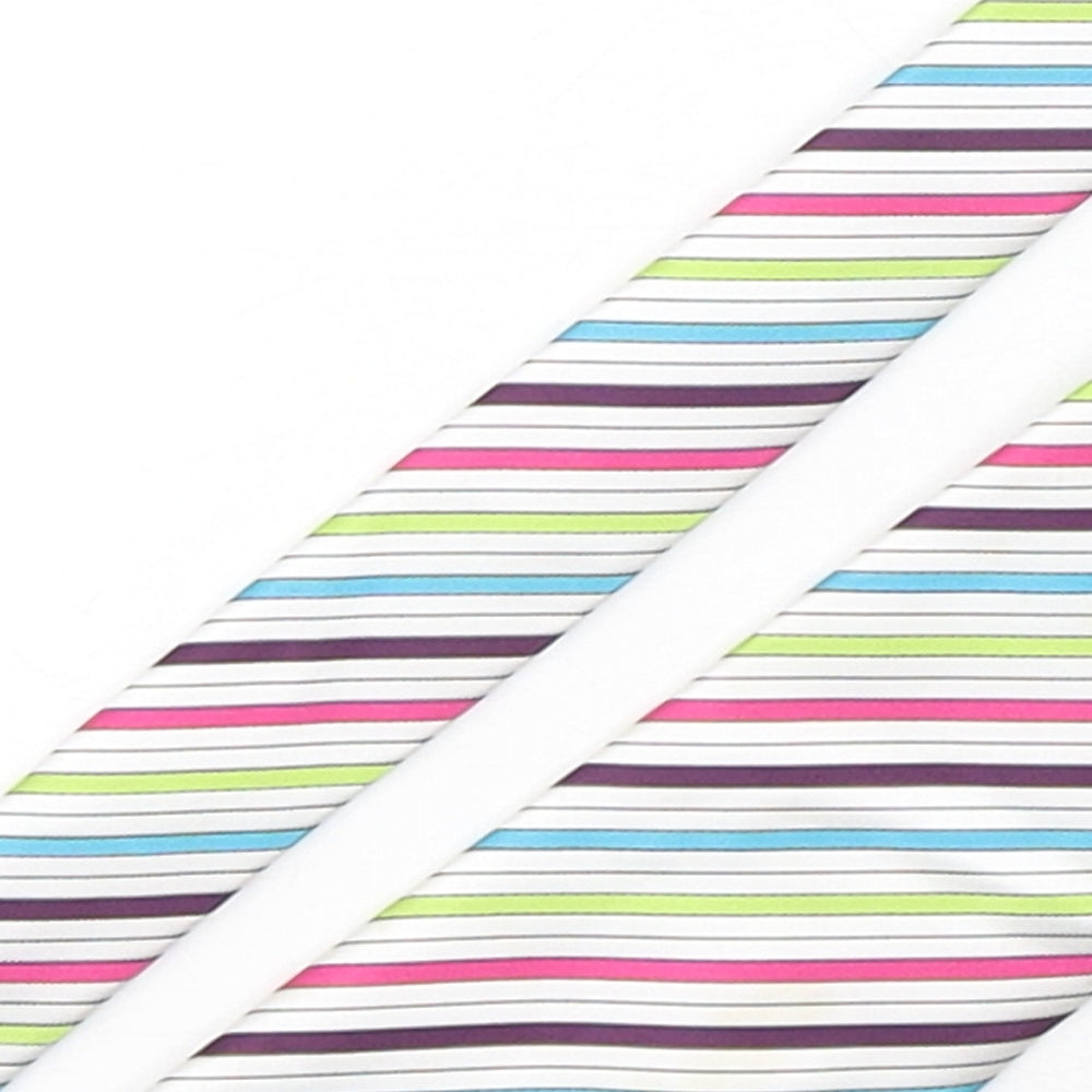 Thomas Nash  Mens Multicoloured Striped Polyester Pointed Tie One Size