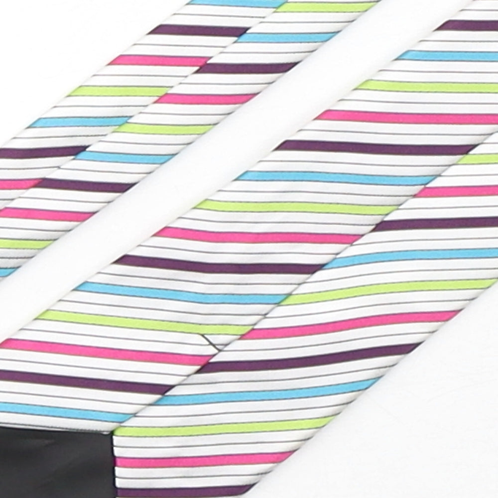 Thomas Nash  Mens Multicoloured Striped Polyester Pointed Tie One Size