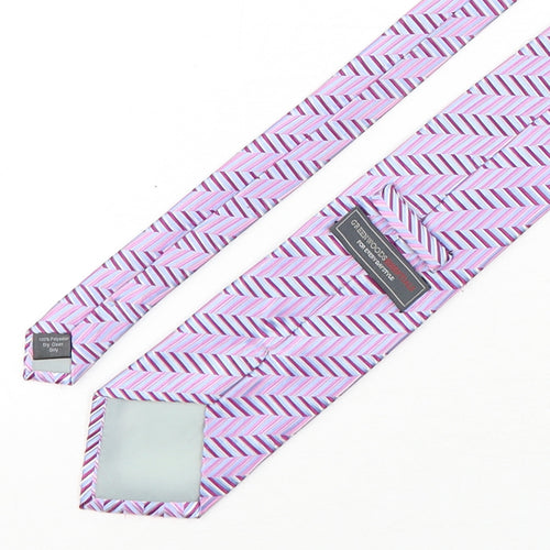 Greenwoods Mens Multicoloured Geometric Polyester Pointed Tie One Size