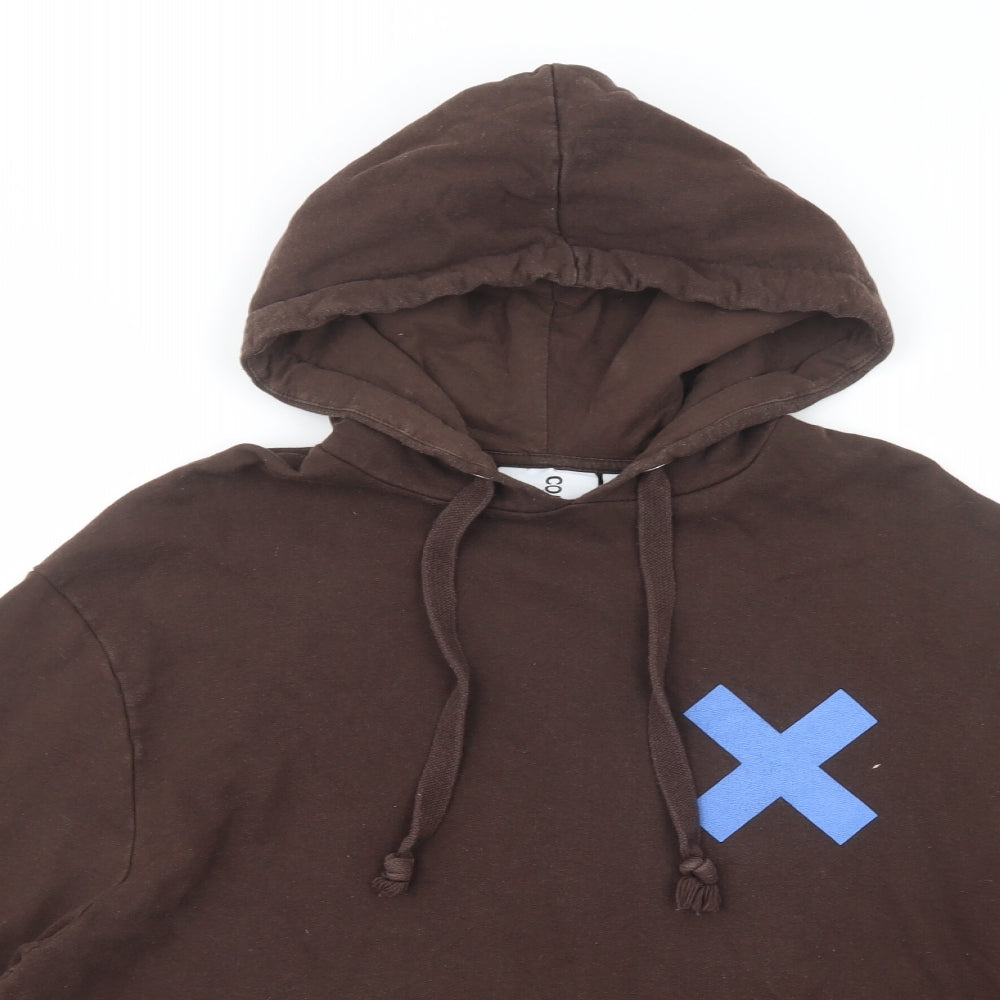 COLLUSION Mens Brown  Cotton Pullover Hoodie Size S