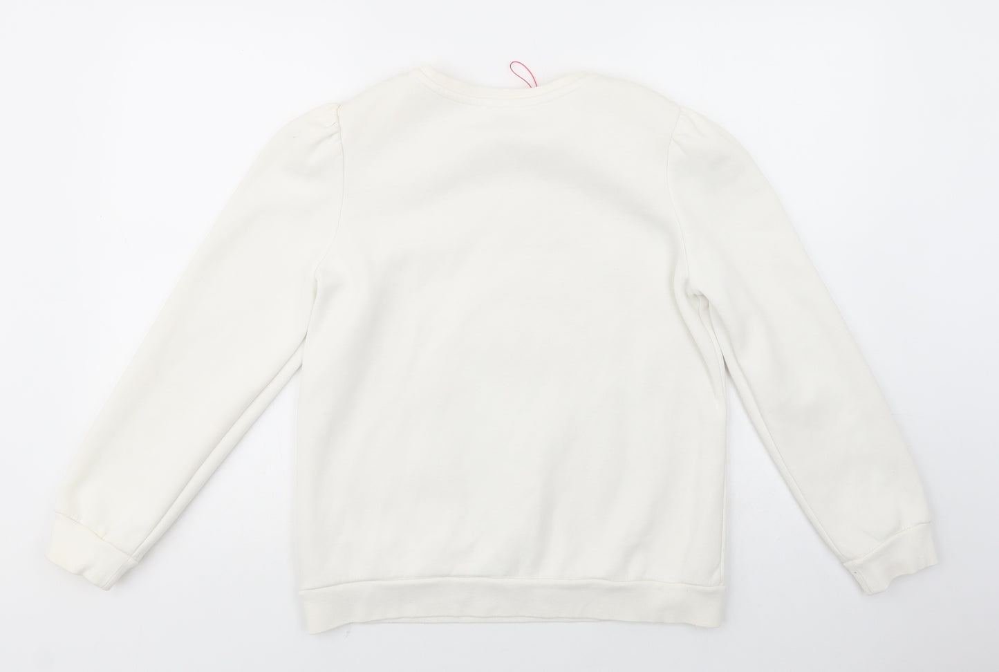 Savida Womens White  Cotton Pullover Sweatshirt Size S  Pullover