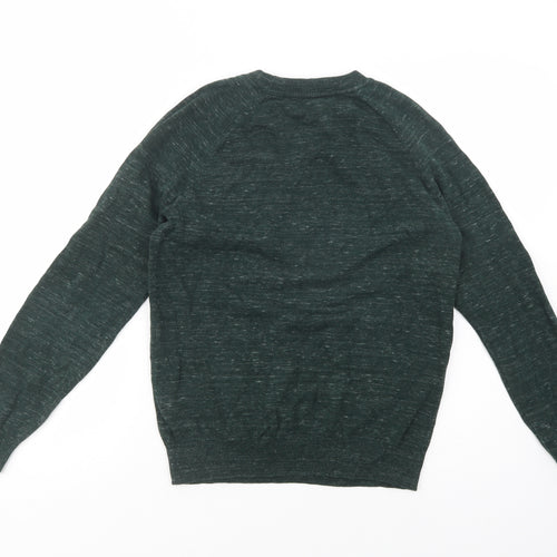 Primark Mens Green Crew Neck  Cotton Pullover Jumper Size S