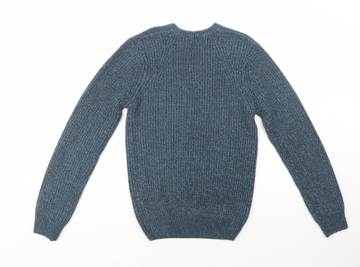 Marks and Spencer Mens Blue Crew Neck  Acrylic Pullover Jumper Size S