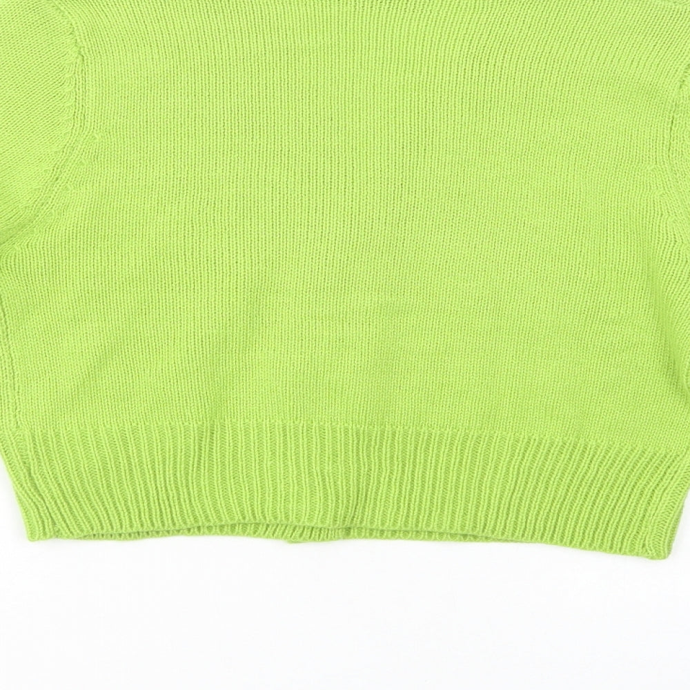 SheIn Womens Green V-Neck  Acrylic Cardigan Jumper Size S