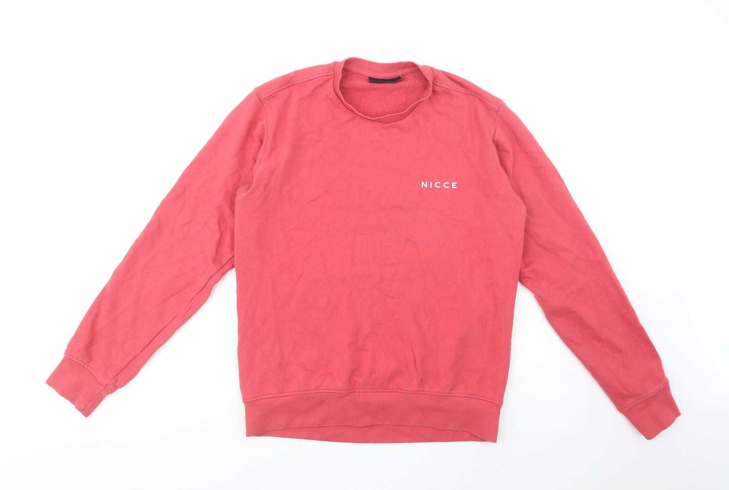 NICCE Mens Pink  Cotton Pullover Sweatshirt Size S