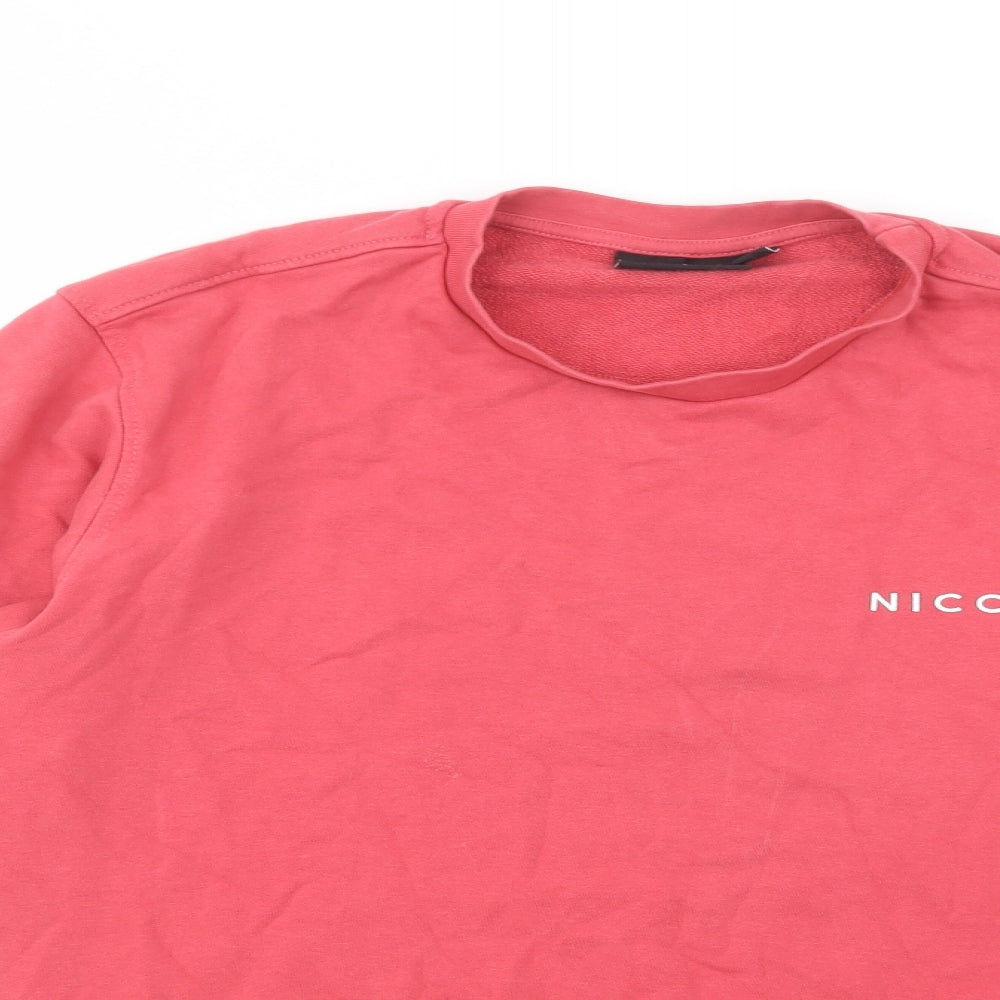 NICCE Mens Pink  Cotton Pullover Sweatshirt Size S