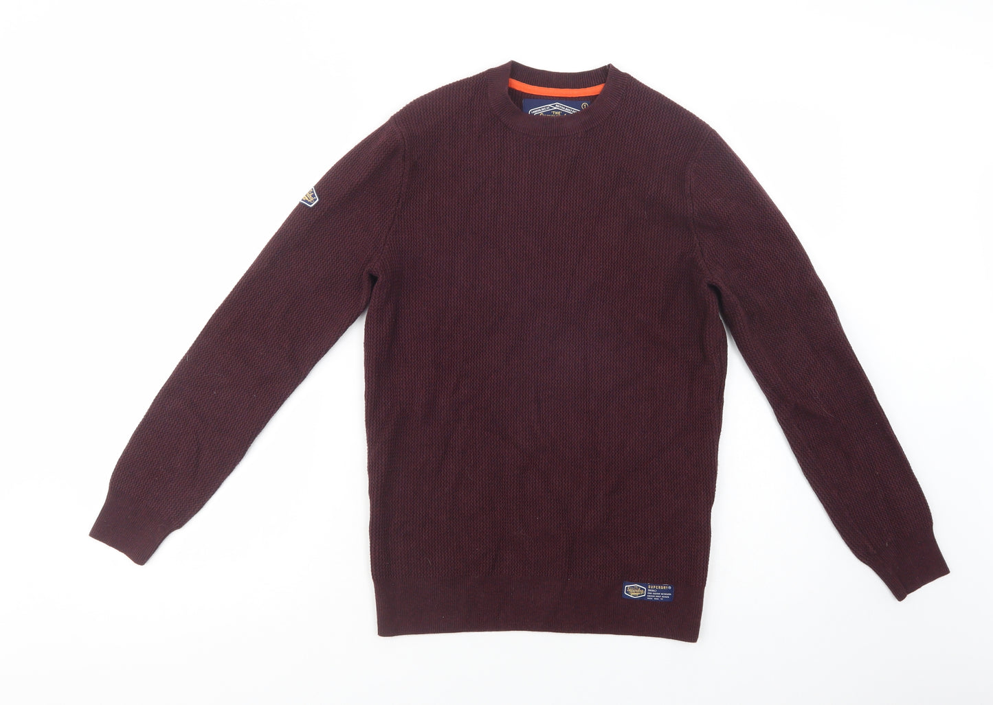 Superdry Mens Purple Crew Neck  Cotton Pullover Jumper Size S