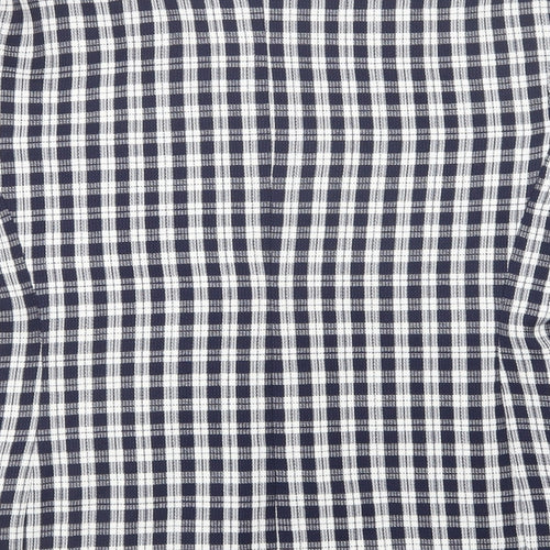 Made In England Womens Blue Plaid  Jacket Blazer Size 16  Button