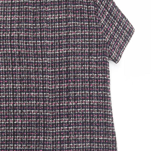 George Womens Beige Check Polyester Shift  Size 12  Collared Zip