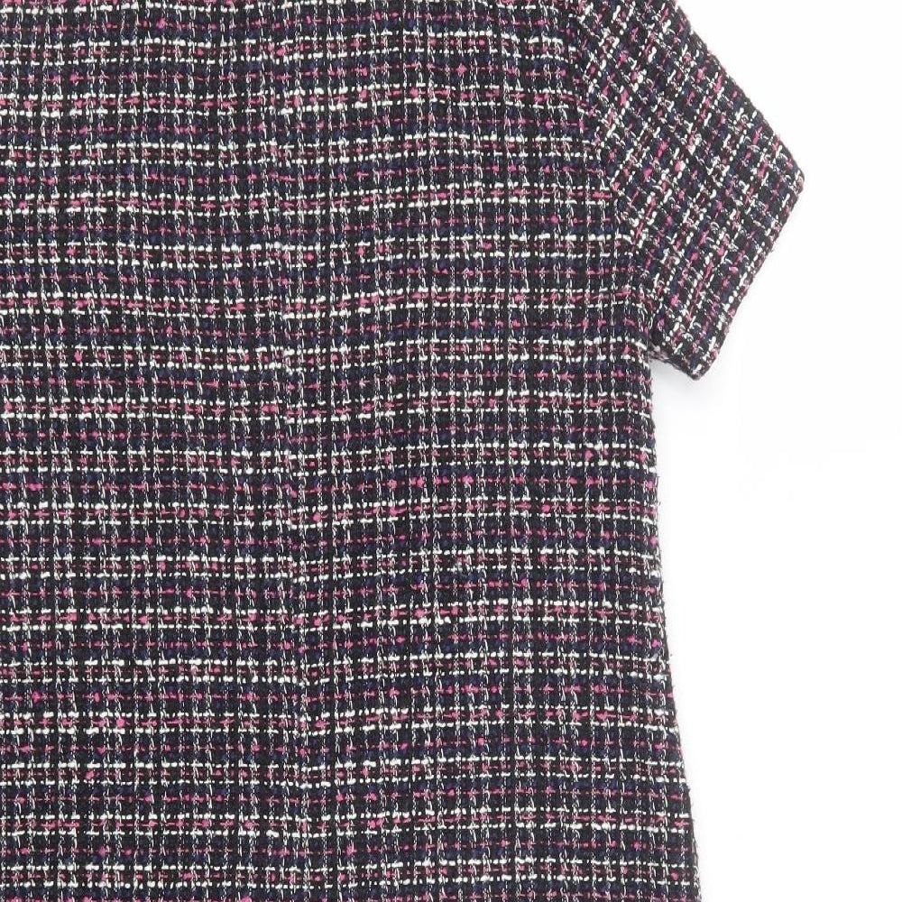 George Womens Beige Check Polyester Shift  Size 12  Collared Zip