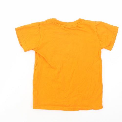Suki Garments Girls Orange  Cotton Pullover T-Shirt Size 4 Years Crew Neck Pullover - St. Lucia