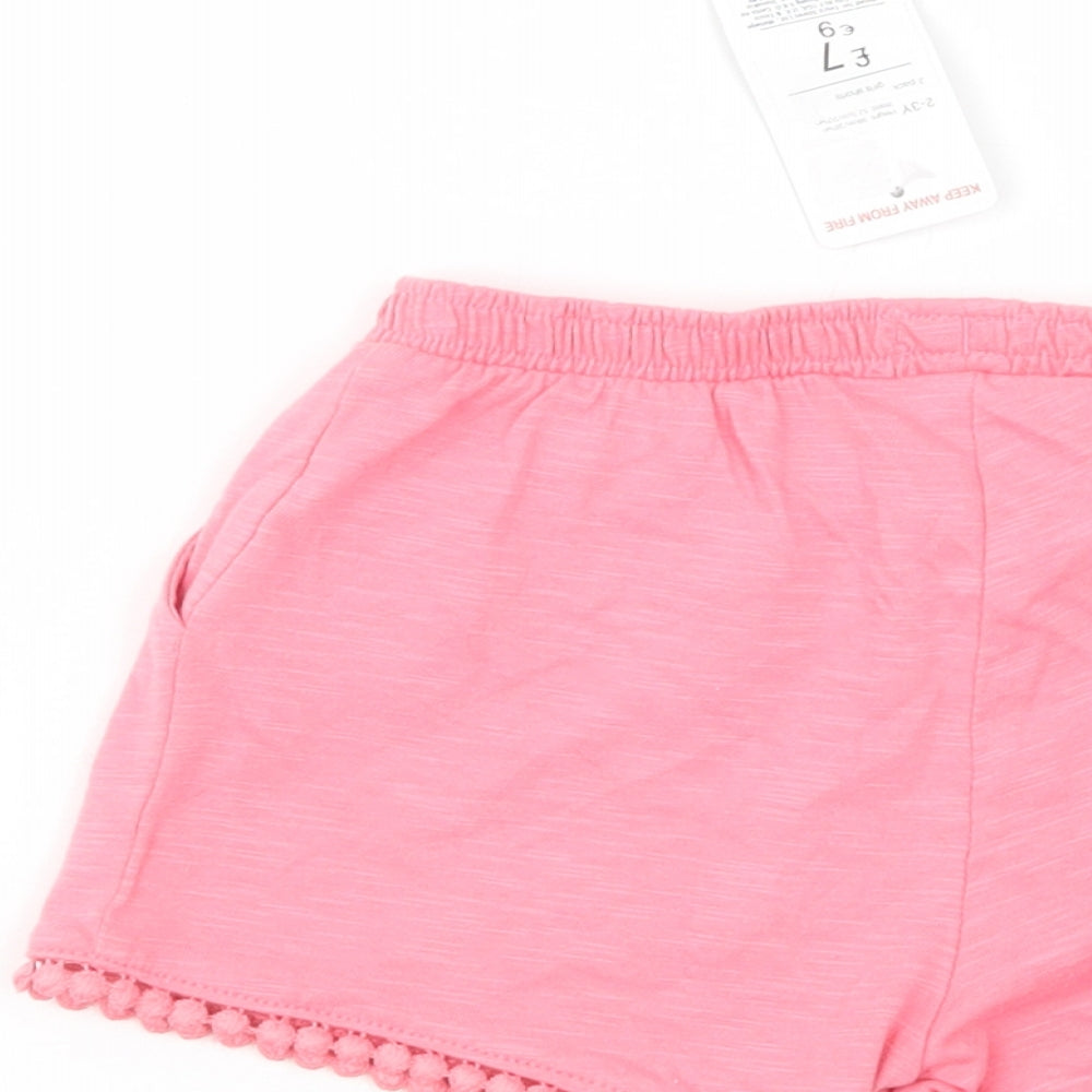 F&F Girls Pink  Cotton Bermuda Shorts Size 2-3 Years  Regular