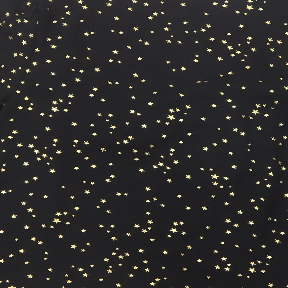 Papaya Womens Black Geometric Polyester Basic Blouse Size 20 Sweetheart - Star Print