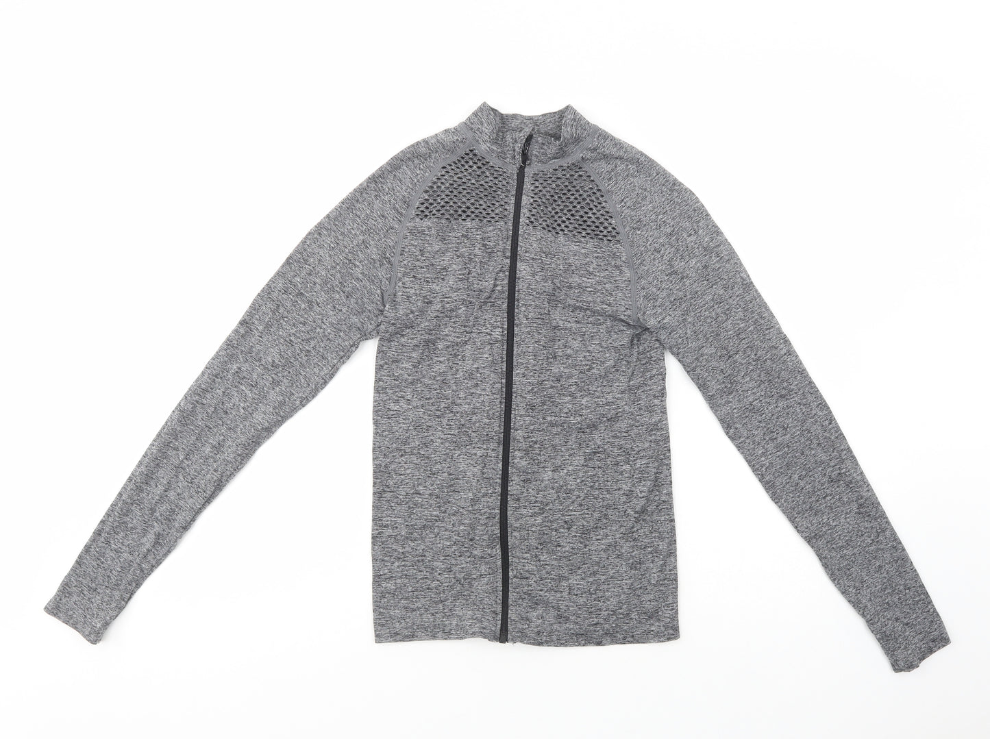 Primark Womens Grey  Polyamide Basic Casual Size 6 High Neck Zip