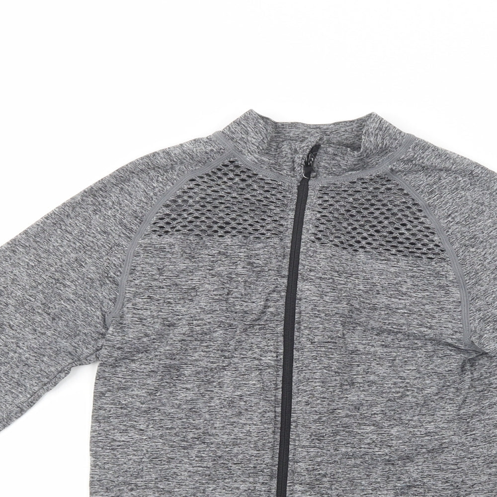 Primark Womens Grey  Polyamide Basic Casual Size 6 High Neck Zip