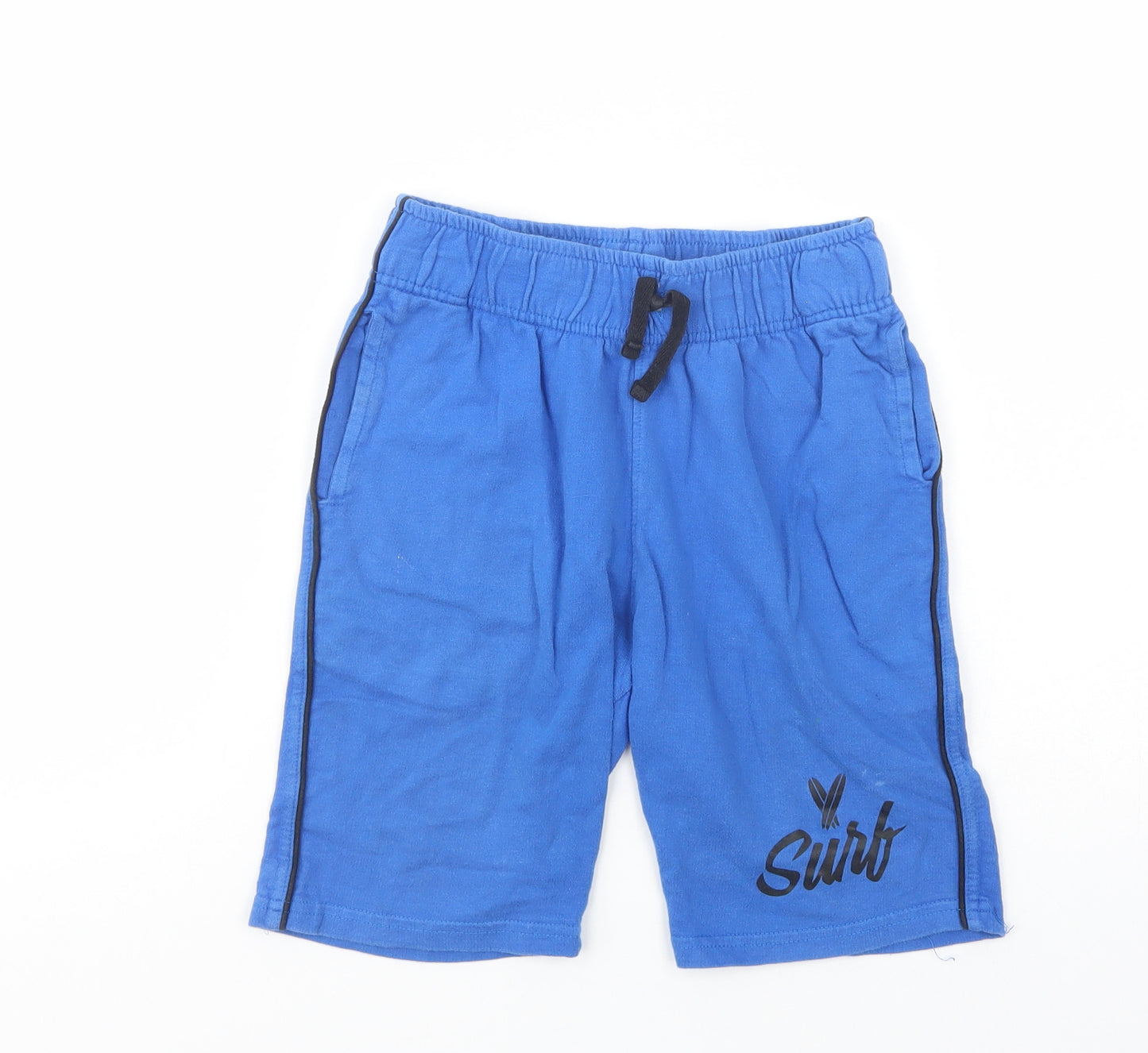 Urban Outlaws Boys Blue  Cotton Sweat Shorts Size 10 Years  Regular Drawstring