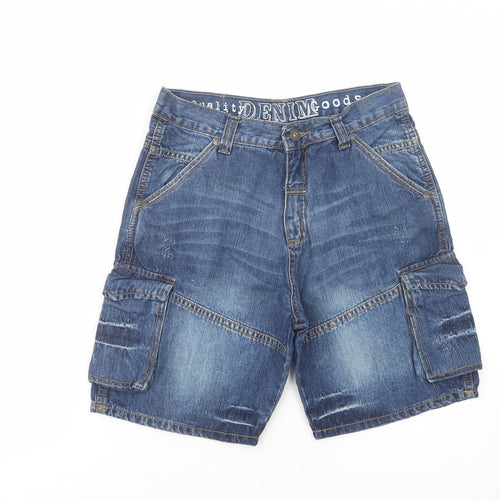 Tesco Boys Blue  Cotton Cargo Shorts Size 11-12 Years  Regular