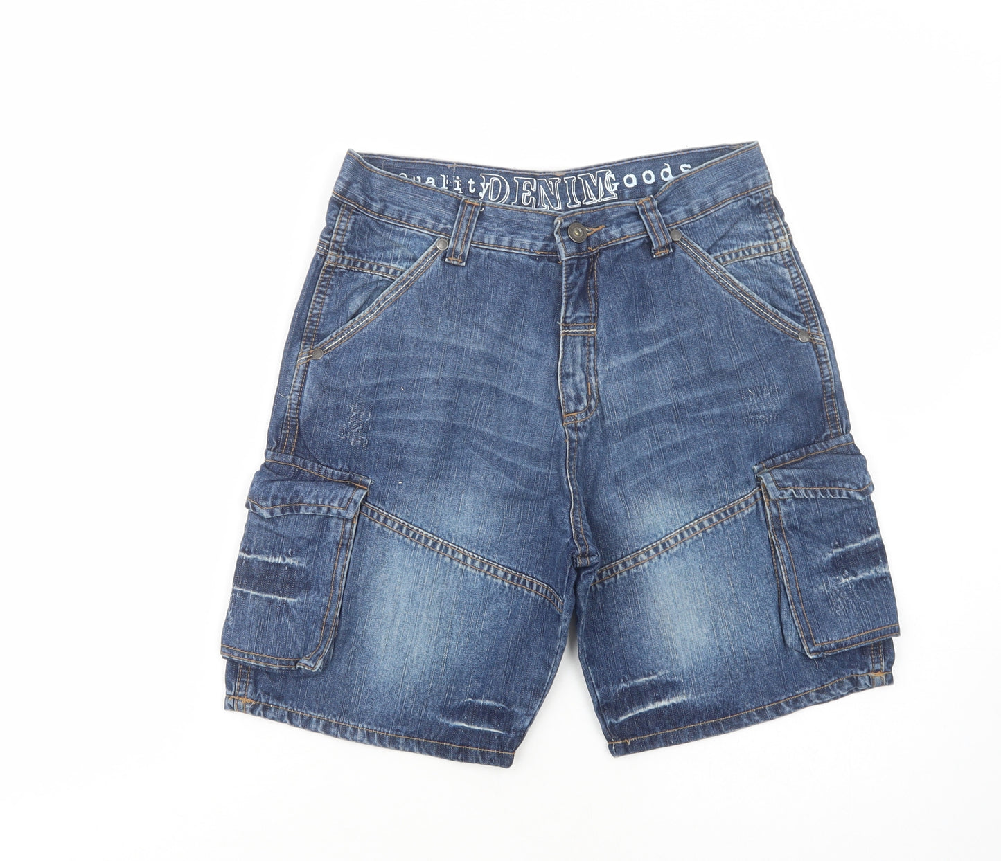 Tesco Boys Blue  Cotton Cargo Shorts Size 11-12 Years  Regular