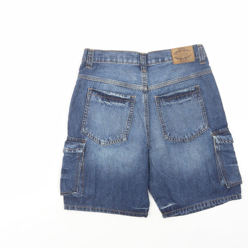 Tesco Boys Blue  Cotton Cargo Shorts Size 11-12 Years  Regular