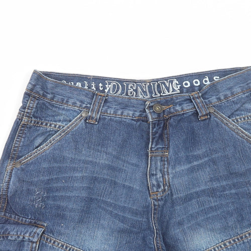 Tesco Boys Blue  Cotton Cargo Shorts Size 11-12 Years  Regular