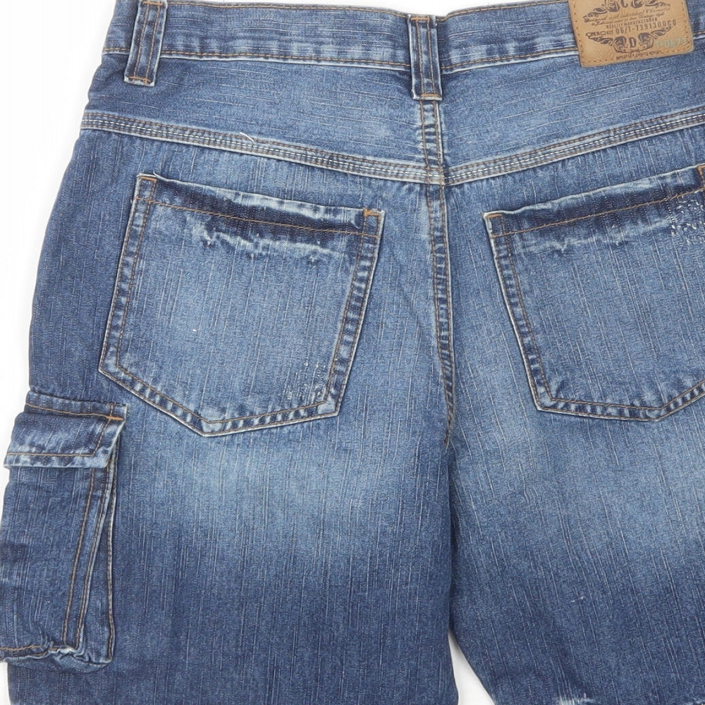Tesco Boys Blue  Cotton Cargo Shorts Size 11-12 Years  Regular