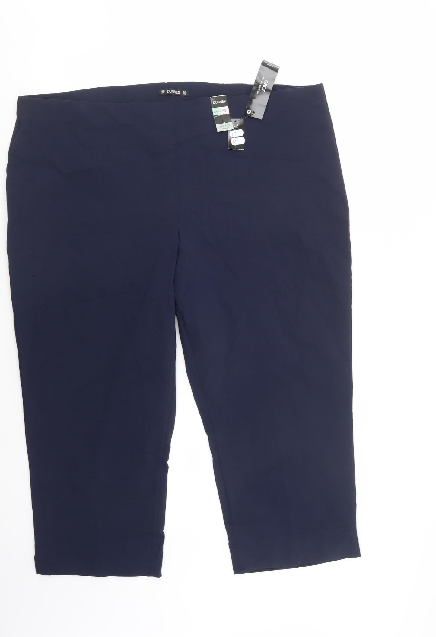 Dunnes Stores Womens Blue  Viscose Cropped Trousers Size 3XL L23 in Regular