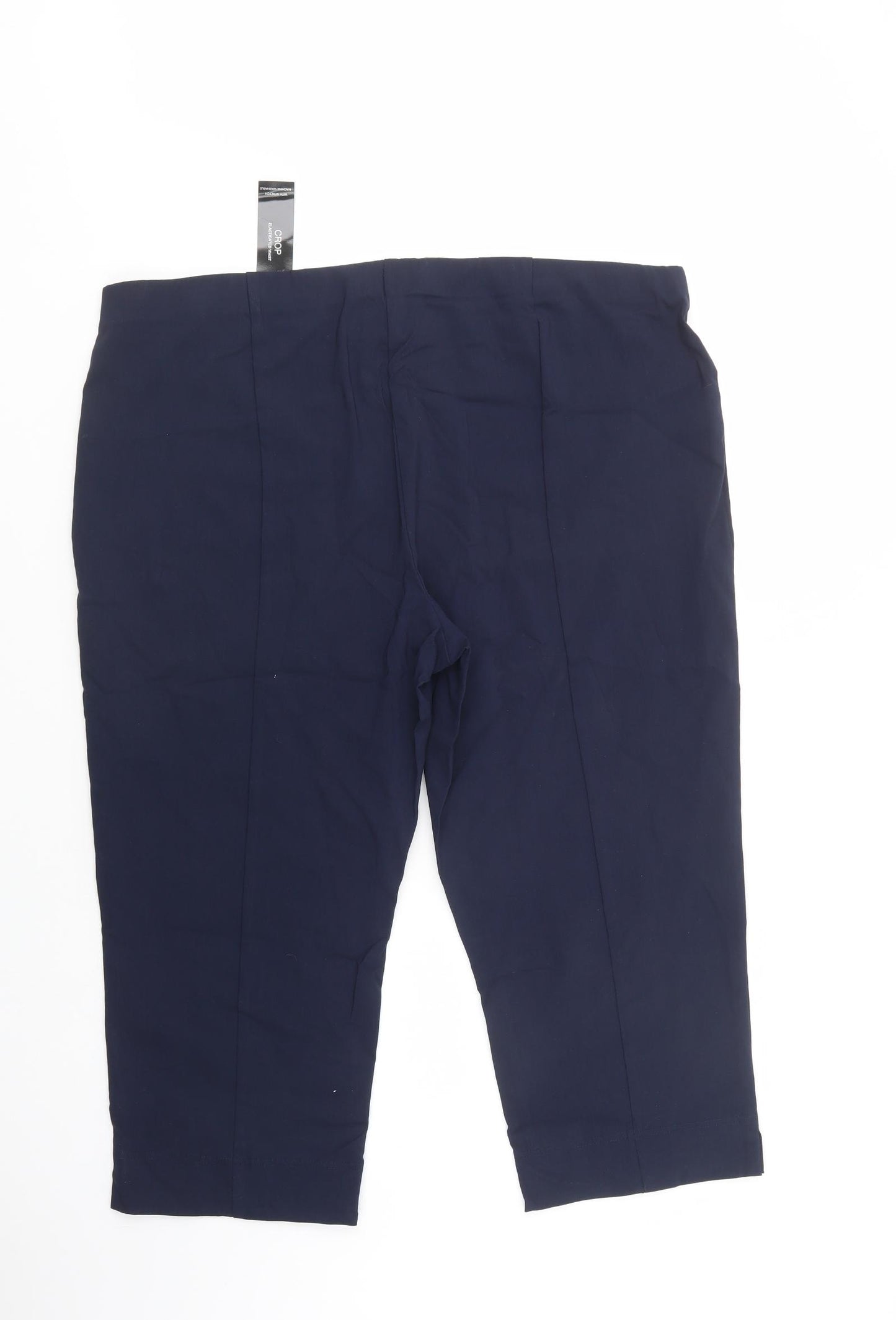 Dunnes Stores Womens Blue  Viscose Cropped Trousers Size 3XL L23 in Regular