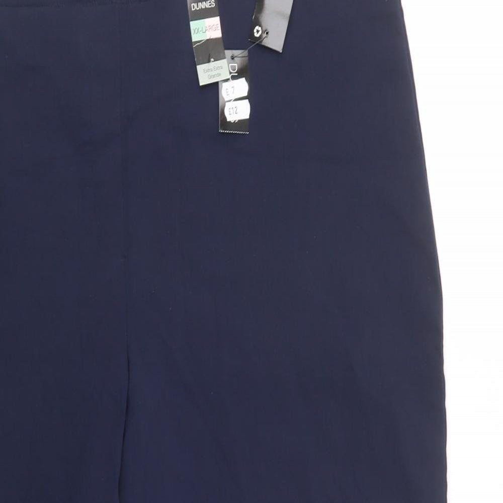 Dunnes Stores Womens Blue  Viscose Cropped Trousers Size 3XL L23 in Regular